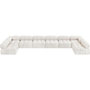  Manufacturer Color_Cream -- Ames 204" Cream Boucle Fabric Upholstered 8 pc Modular Sectional IMAGE 6