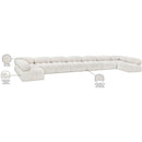  Manufacturer Color_Cream -- Ames 204" Cream Boucle Fabric Upholstered 9 pc Modular Sectional IMAGE 13