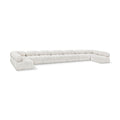  Manufacturer Color_Cream -- Ames 204" Cream Boucle Fabric Upholstered 9 pc Modular Sectional IMAGE 1