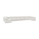  Manufacturer Color_Cream -- Ames 204" Cream Boucle Fabric Upholstered 9 pc Modular Sectional IMAGE 1