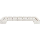  Manufacturer Color_Cream -- Ames 204" Cream Boucle Fabric Upholstered 9 pc Modular Sectional IMAGE 4