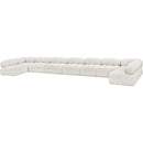  Manufacturer Color_Cream -- Ames 204" Cream Boucle Fabric Upholstered 9 pc Modular Sectional IMAGE 5