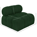  Manufacturer Color_Green -- Ames Green Boucle Fabric Upholstered Modular Armless Chair IMAGE 11