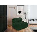  Manufacturer Color_Green -- Ames Green Boucle Fabric Upholstered Modular Armless Chair IMAGE 2