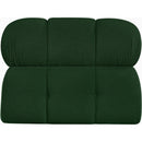  Manufacturer Color_Green -- Ames Green Boucle Fabric Upholstered Modular Armless Chair IMAGE 3
