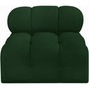  Manufacturer Color_Green -- Ames Green Boucle Fabric Upholstered Modular Armless Chair IMAGE 4