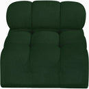 Meridian Ames Green Boucle Fabric Armless IMAGE 5