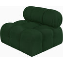  Manufacturer Color_Green -- Ames Green Boucle Fabric Upholstered Modular Armless Chair IMAGE 6