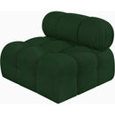 Meridian Ames Green Boucle Fabric Armless IMAGE 6