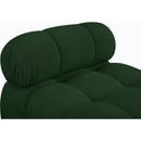 Manufacturer Color_Green -- Ames Green Boucle Fabric Upholstered Modular Armless Chair IMAGE 8
