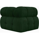  Manufacturer Color_Green -- Ames Green Boucle Fabric Upholstered Modular Corner Chair IMAGE 3