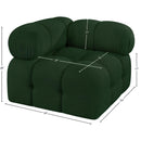  Manufacturer Color_Green -- Ames Green Boucle Fabric Upholstered Modular Corner Chair IMAGE 9