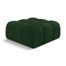 Meridian Ames Green Boucle Fabric Ottoman IMAGE 1