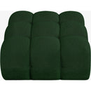 Meridian Ames Green Boucle Fabric Ottoman IMAGE 4