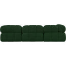  Manufacturer Color_Green -- Ames 102" Green Boucle Fabric Upholstered 3 pc Modular Sofa IMAGE 3