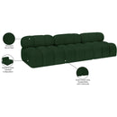  Manufacturer Color_Green -- Ames 102" Green Boucle Fabric Upholstered 3 pc Armless Modular Sofa IMAGE 10