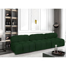  Manufacturer Color_Green -- Ames 102" Green Boucle Fabric Upholstered 3 pc Armless Modular Sofa IMAGE 2