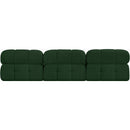  Manufacturer Color_Green -- Ames 102" Green Boucle Fabric Upholstered 3 pc Armless Modular Sofa IMAGE 3