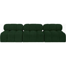  Manufacturer Color_Green -- Ames 102" Green Boucle Fabric Upholstered 3 pc Armless Modular Sofa IMAGE 4