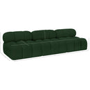  Manufacturer Color_Green -- Ames 102" Green Boucle Fabric Upholstered 3 pc Armless Modular Sofa IMAGE 9