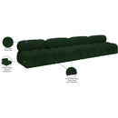  Manufacturer Color_Green -- Ames 136" Green Boucle Fabric Upholstered 4 pc Armless Modular Sofa IMAGE 10