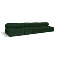  Manufacturer Color_Green -- Ames 136" Green Boucle Fabric Upholstered 4 pc Armless Modular Sofa IMAGE 1