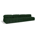  Manufacturer Color_Green -- Ames 136" Green Boucle Fabric Upholstered 4 pc Armless Modular Sofa IMAGE 1