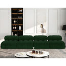 Manufacturer Color_Green -- Ames 136" Green Boucle Fabric Upholstered 4 pc Armless Modular Sofa IMAGE 2
