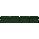  Manufacturer Color_Green -- Ames 136" Green Boucle Fabric Upholstered 4 pc Armless Modular Sofa IMAGE 3