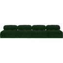  Manufacturer Color_Green -- Ames 136" Green Boucle Fabric Upholstered 4 pc Armless Modular Sofa IMAGE 4