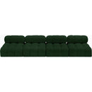  Manufacturer Color_Green -- Ames 136" Green Boucle Fabric Upholstered 4 pc Armless Modular Sofa IMAGE 5