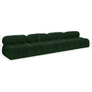  Manufacturer Color_Green -- Ames 136" Green Boucle Fabric Upholstered 4 pc Armless Modular Sofa IMAGE 9