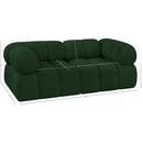  Manufacturer Color_Green -- Ames 68" Green Boucle Fabric Upholstered 2 pc Modular Loveseat IMAGE 10