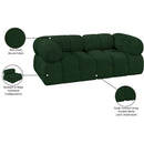  Manufacturer Color_Green -- Ames 68" Green Boucle Fabric Upholstered 2 pc Modular Loveseat IMAGE 11
