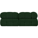  Manufacturer Color_Green -- Ames 68" Green Boucle Fabric Upholstered 2 pc Modular Loveseat IMAGE 3