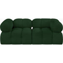 Meridian Ames Green Boucle Fabric Modular Sofa IMAGE 4