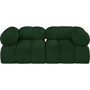  Manufacturer Color_Green -- Ames 68" Green Boucle Fabric Upholstered 2 pc Modular Loveseat IMAGE 4