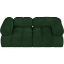  Manufacturer Color_Green -- Ames 68" Green Boucle Fabric Upholstered 2 pc Modular Loveseat IMAGE 5