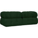  Manufacturer Color_Green -- Ames 68" Green Boucle Fabric Upholstered 2 pc Modular Loveseat IMAGE 6