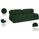  Manufacturer Color_Green -- Ames 68" Green Boucle Fabric Upholstered 2 pc Armless Modular Loveseat IMAGE 10