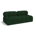  Manufacturer Color_Green -- Ames 68" Green Boucle Fabric Upholstered 2 pc Armless Modular Loveseat IMAGE 1