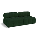  Manufacturer Color_Green -- Ames 68" Green Boucle Fabric Upholstered 2 pc Armless Modular Loveseat IMAGE 1