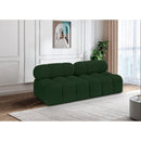  Manufacturer Color_Green -- Ames 68" Green Boucle Fabric Upholstered 2 pc Armless Modular Loveseat IMAGE 2