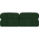  Manufacturer Color_Green -- Ames 68" Green Boucle Fabric Upholstered 2 pc Armless Modular Loveseat IMAGE 3
