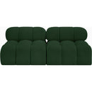  Manufacturer Color_Green -- Ames 68" Green Boucle Fabric Upholstered 2 pc Armless Modular Loveseat IMAGE 4