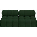 Meridian Ames Green Boucle Fabric Modular Sofa IMAGE 5