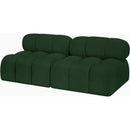 Manufacturer Color_Green -- Ames 68" Green Boucle Fabric Upholstered 2 pc Armless Modular Loveseat IMAGE 6