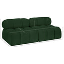  Manufacturer Color_Green -- Ames 68" Green Boucle Fabric Upholstered 2 pc Armless Modular Loveseat IMAGE 9