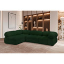  Manufacturer Color_Green -- Ames 102" Green Boucle Fabric Upholstered 4 pc Modular Sectional IMAGE 2