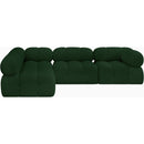  Manufacturer Color_Green -- Ames 102" Green Boucle Fabric Upholstered 4 pc Modular Sectional IMAGE 4